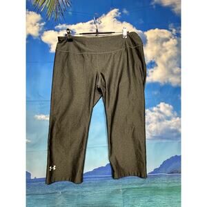 Women's Under Armour Activewear Heatgear Capri Leggings Black Size Large